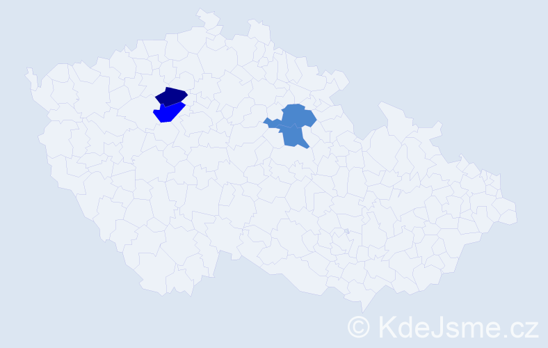 Příjmení: 'Mitterková', počet výskytů 7 v celé ČR