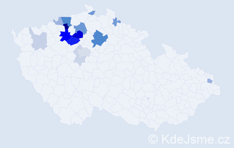 Příjmení: 'Tymich', počet výskytů 43 v celé ČR