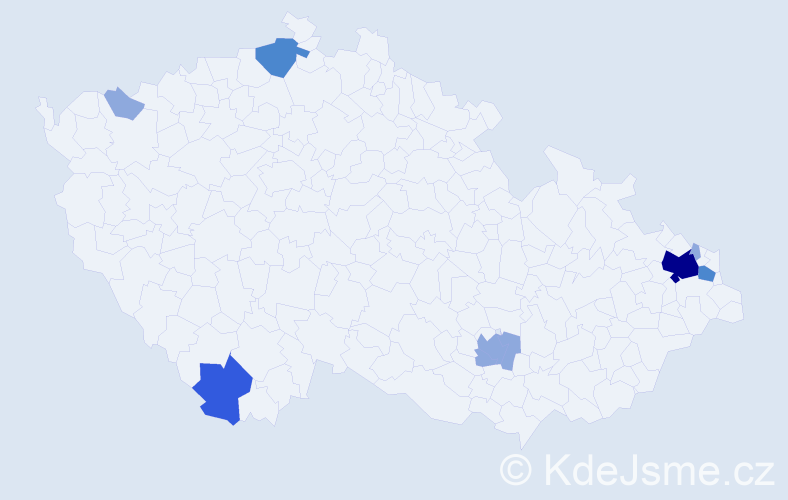 Příjmení: 'Krolová', počet výskytů 16 v celé ČR