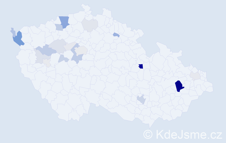 Příjmení: 'Jakubka', počet výskytů 71 v celé ČR