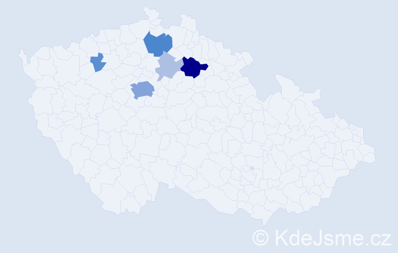 Příjmení: 'Nosák', počet výskytů 23 v celé ČR