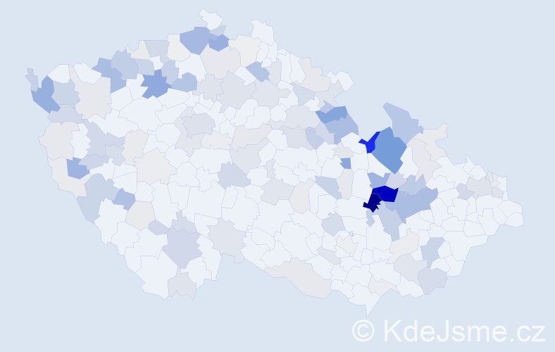 Příjmení: 'Vogl', počet výskytů 413 v celé ČR