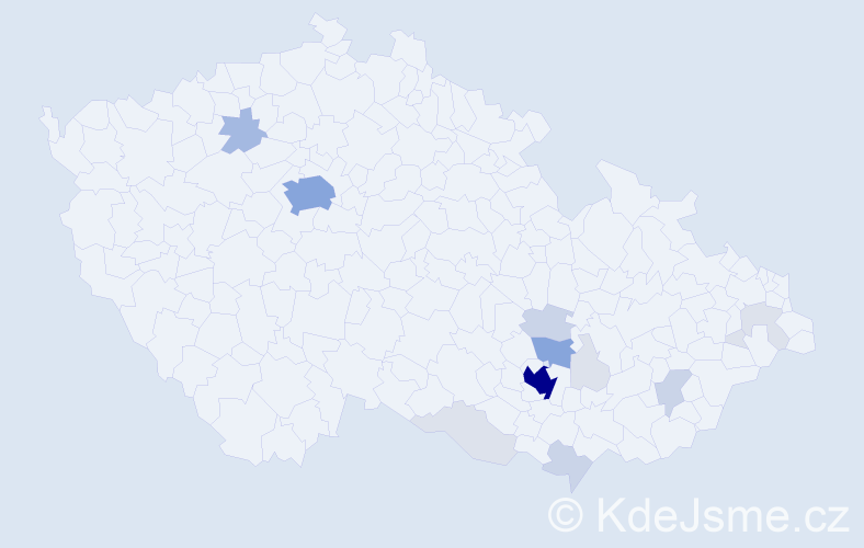Příjmení: 'Baláč', počet výskytů 52 v celé ČR