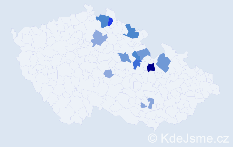 Příjmení: 'Fibikarová', počet výskytů 45 v celé ČR