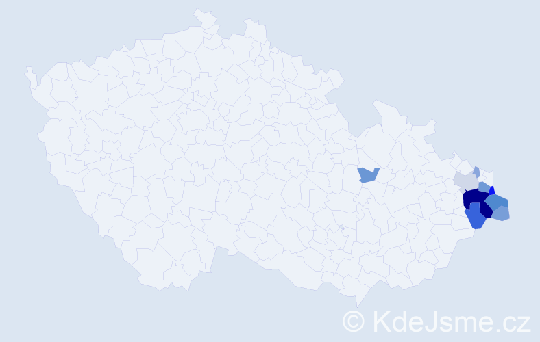 Příjmení: 'Herecová', počet výskytů 31 v celé ČR