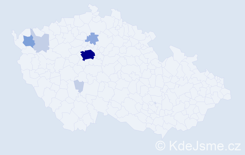 Příjmení: 'Rymonová', počet výskytů 18 v celé ČR