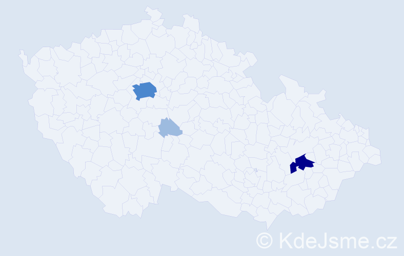 Příjmení: 'Mésl', počet výskytů 7 v celé ČR