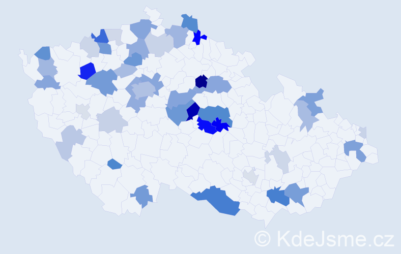Příjmení: 'Tuhý', počet výskytů 118 v celé ČR
