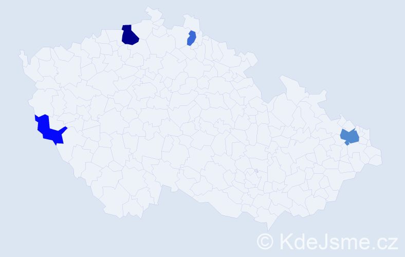 Příjmení: 'To', počet výskytů 8 v celé ČR