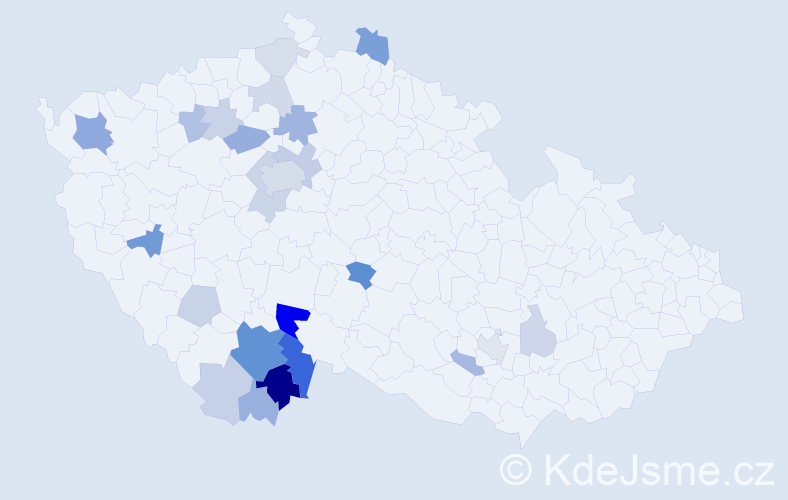 Příjmení: 'Chadtová', počet výskytů 66 v celé ČR
