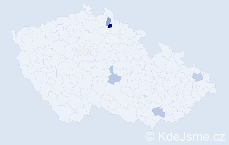 Příjmení: 'Bardyn', počet výskytů 10 v celé ČR