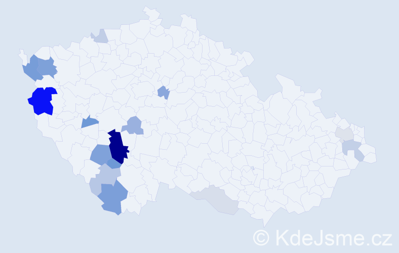 Příjmení: 'Brožáková', počet výskytů 46 v celé ČR