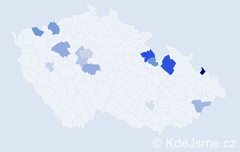 Příjmení: 'Csölle', počet výskytů 23 v celé ČR