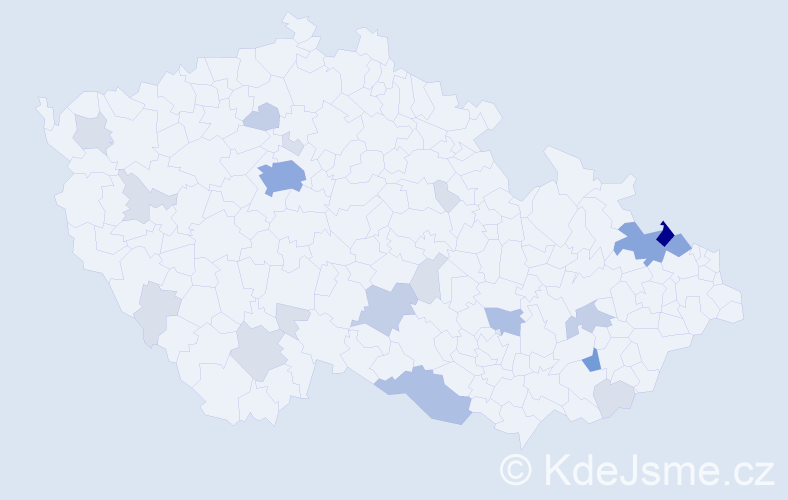 Příjmení: 'Mac', počet výskytů 64 v celé ČR