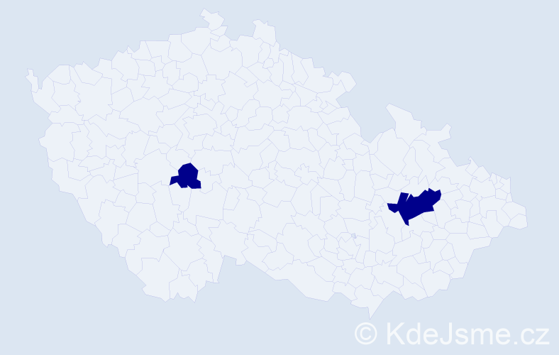 Příjmení: 'Papi', počet výskytů 2 v celé ČR