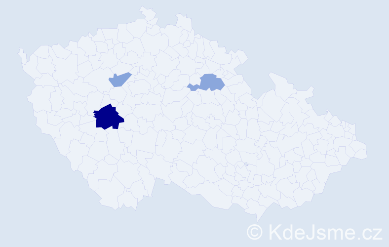 Příjmení: 'Hudačeková', počet výskytů 5 v celé ČR