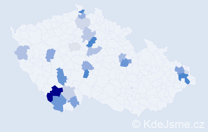 Příjmení: 'Rajko', počet výskytů 63 v celé ČR