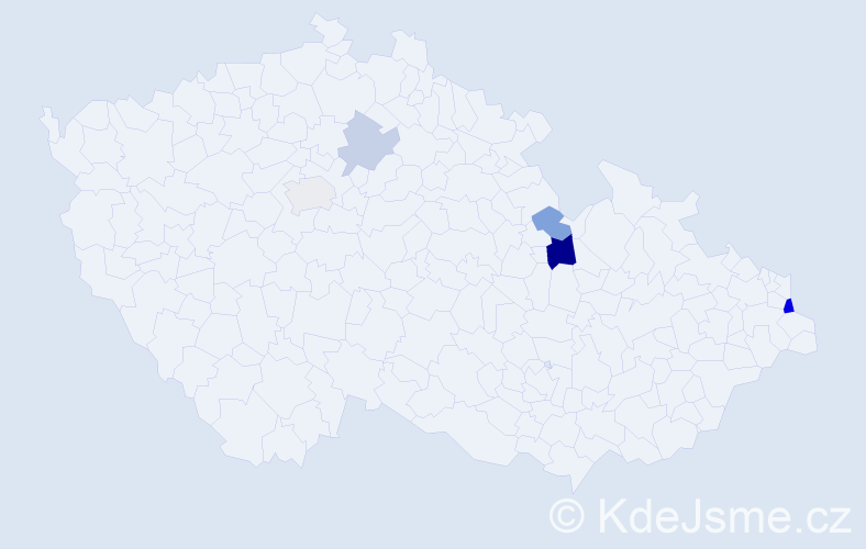 Příjmení: 'Ślusarczyk', počet výskytů 9 v celé ČR