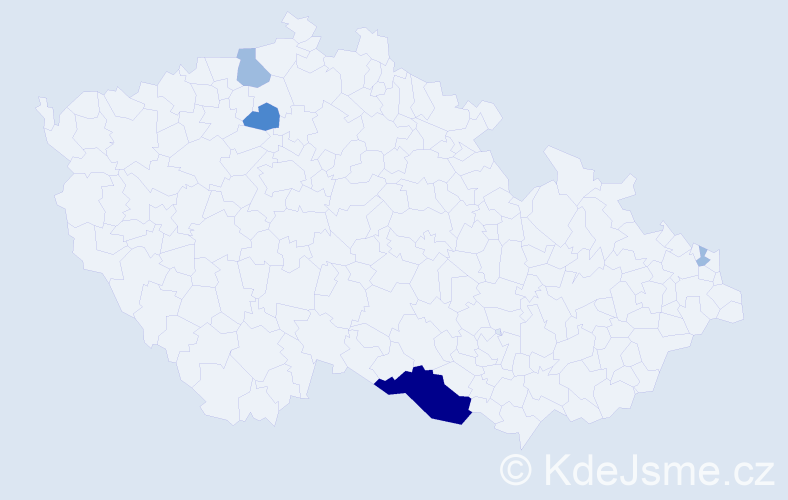 Příjmení: 'Pčolár', počet výskytů 8 v celé ČR