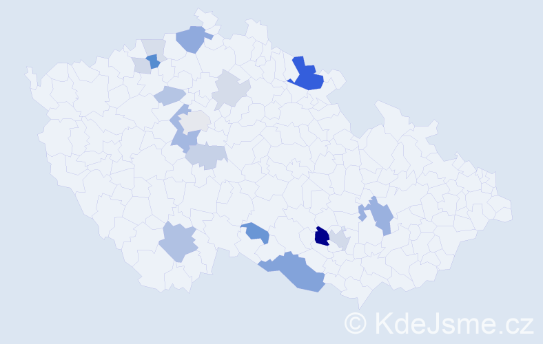 Příjmení: 'Kindler', počet výskytů 43 v celé ČR