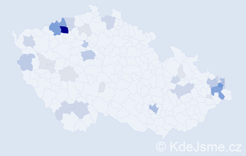 Příjmení: 'Tonka', počet výskytů 109 v celé ČR