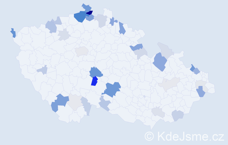 Příjmení: 'Čičáková', počet výskytů 108 v celé ČR