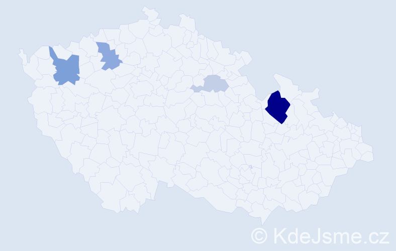 Příjmení: 'Mösnerová', počet výskytů 19 v celé ČR