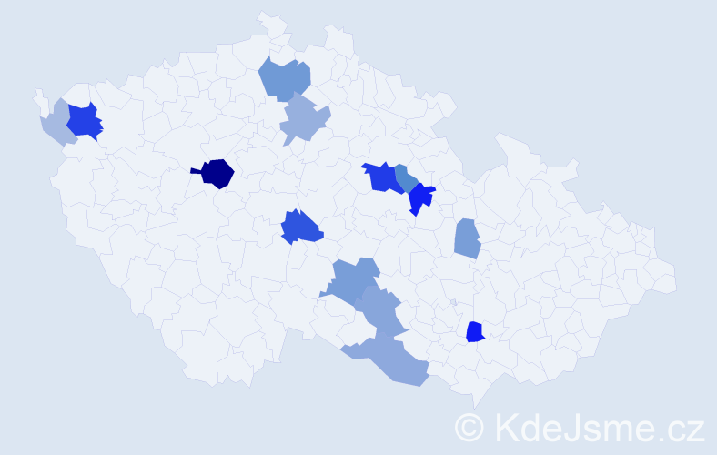 Příjmení: 'Ďurač', počet výskytů 43 v celé ČR