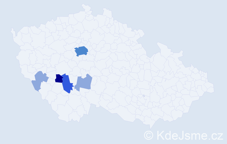 Příjmení: 'Necudová', počet výskytů 12 v celé ČR