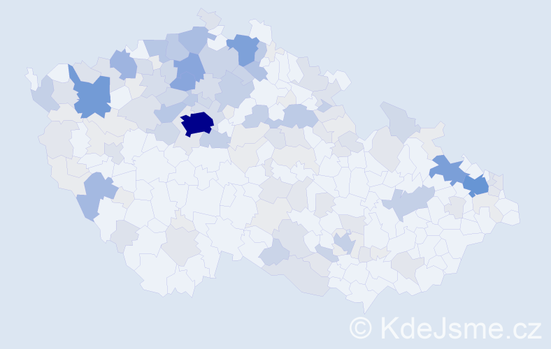 Příjmení: 'Frič', počet výskytů 519 v celé ČR