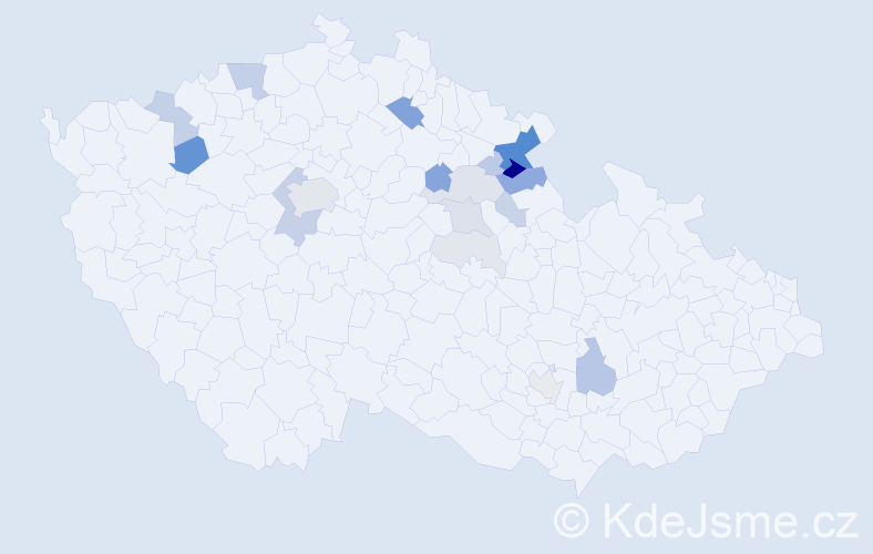 Příjmení: 'Vintera', počet výskytů 63 v celé ČR