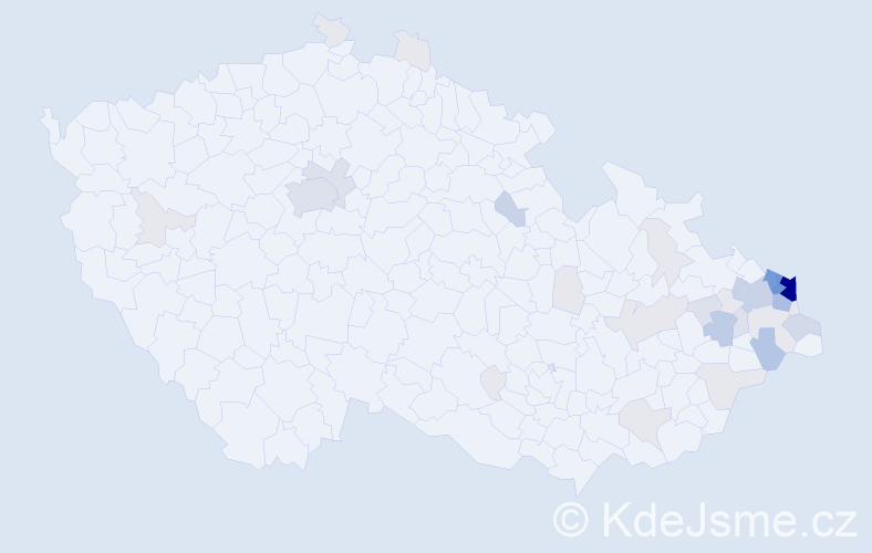 Příjmení: 'Kijonková', počet výskytů 133 v celé ČR
