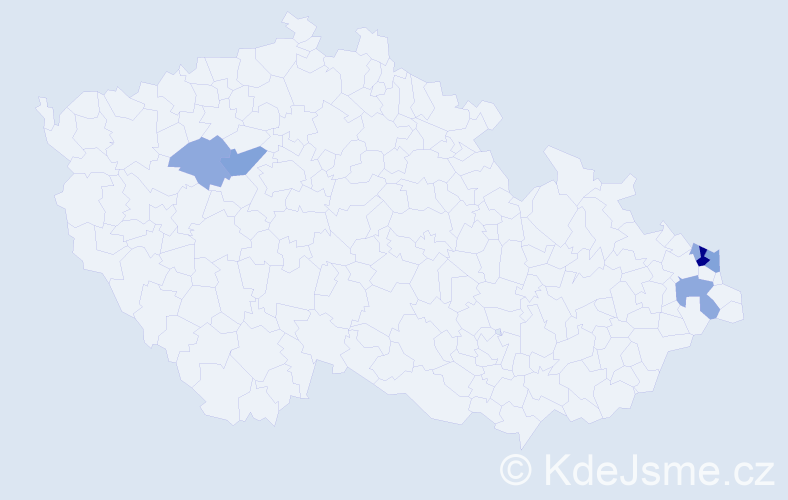 Příjmení: 'Balcarková', počet výskytů 15 v celé ČR