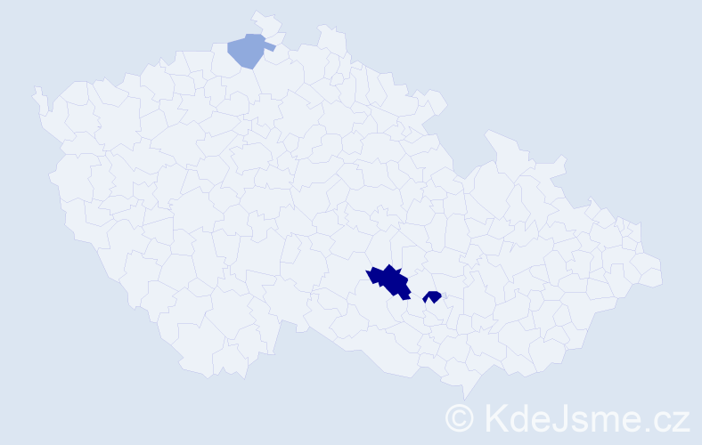 Příjmení: 'Hermány', počet výskytů 10 v celé ČR