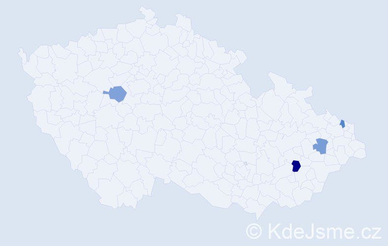Příjmení: 'Čuvala', počet výskytů 9 v celé ČR