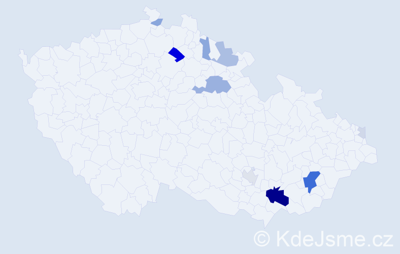 Příjmení: 'Zavrtálková', počet výskytů 36 v celé ČR