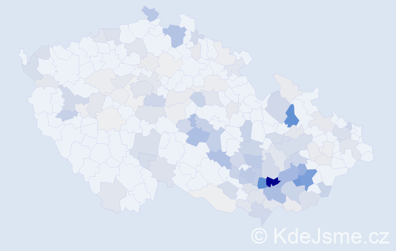 Příjmení: 'Vykoukalová', počet výskytů 482 v celé ČR