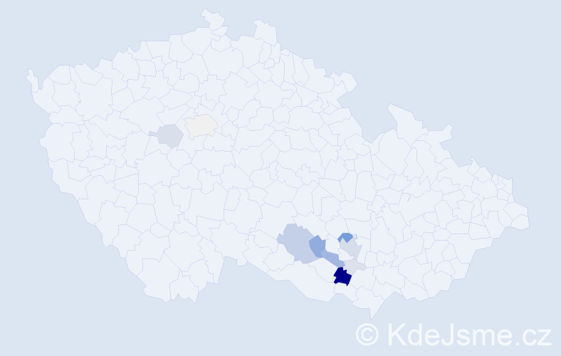 Příjmení: 'Kotoul', počet výskytů 39 v celé ČR