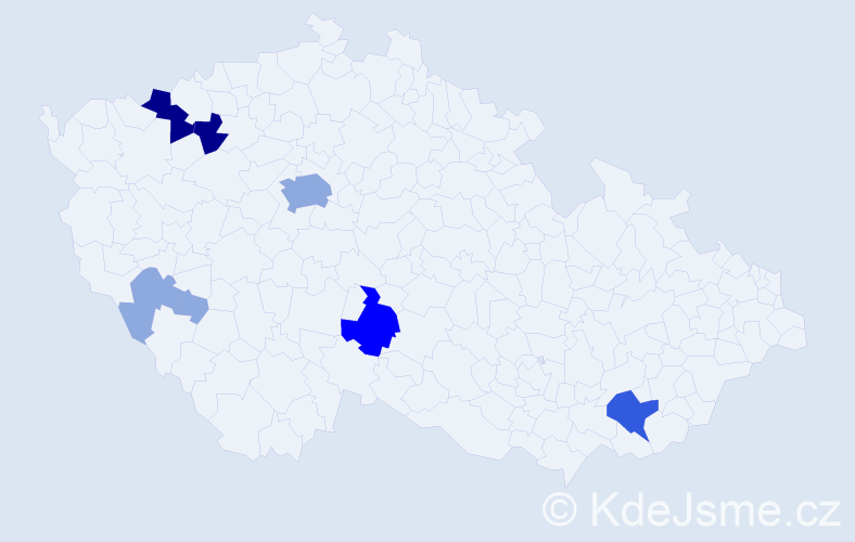 Příjmení: 'Vacke', počet výskytů 20 v celé ČR