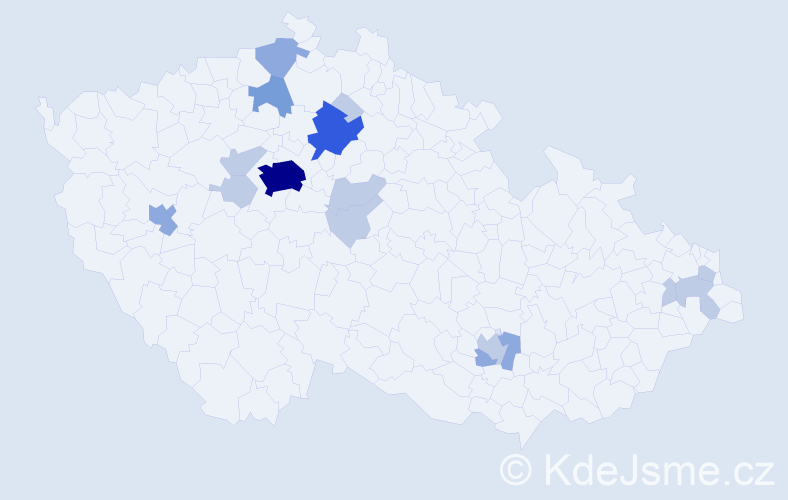 Příjmení: 'Bohdan', počet výskytů 34 v celé ČR