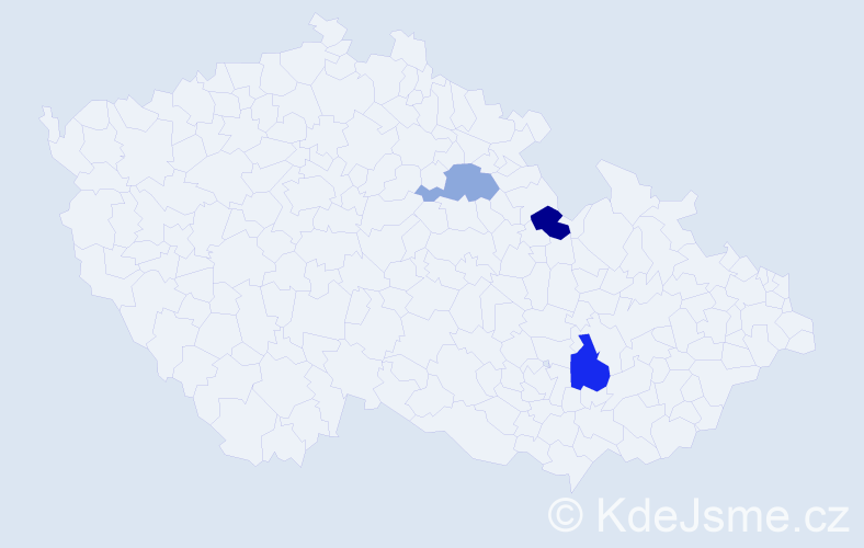 Příjmení: 'Kotiza', počet výskytů 12 v celé ČR
