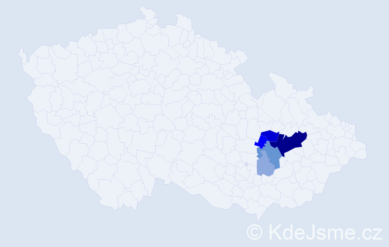 Příjmení: 'Nemerádová', počet výskytů 25 v celé ČR