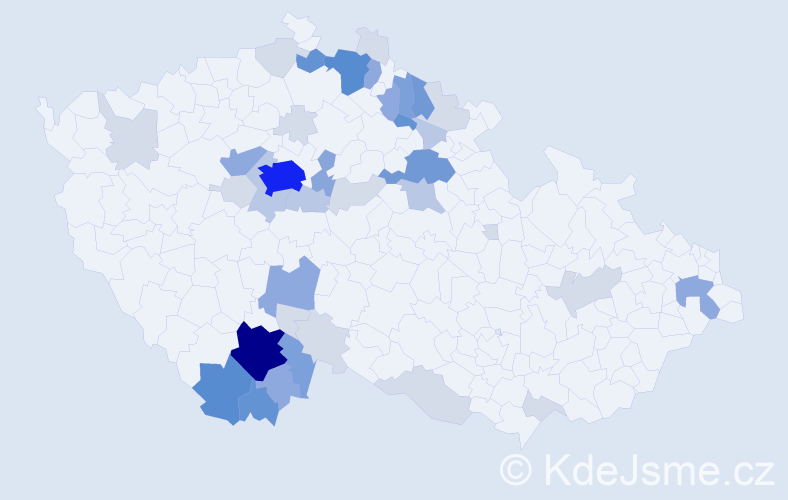 Příjmení: 'Zikešová', počet výskytů 137 v celé ČR