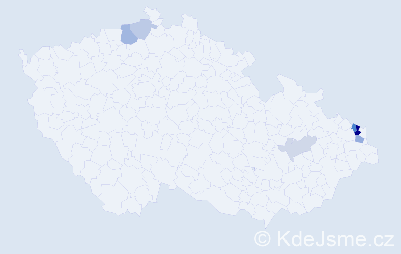 Příjmení: 'Rusoň', počet výskytů 14 v celé ČR
