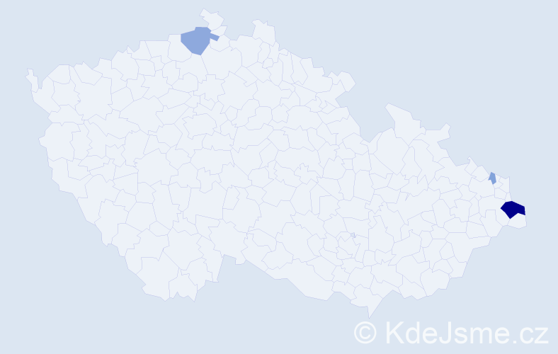 Příjmení: 'Kafonková', počet výskytů 11 v celé ČR