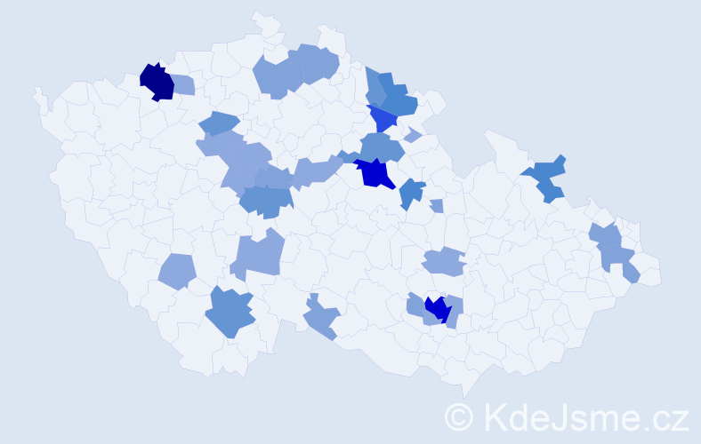 Příjmení: 'Leder', počet výskytů 82 v celé ČR