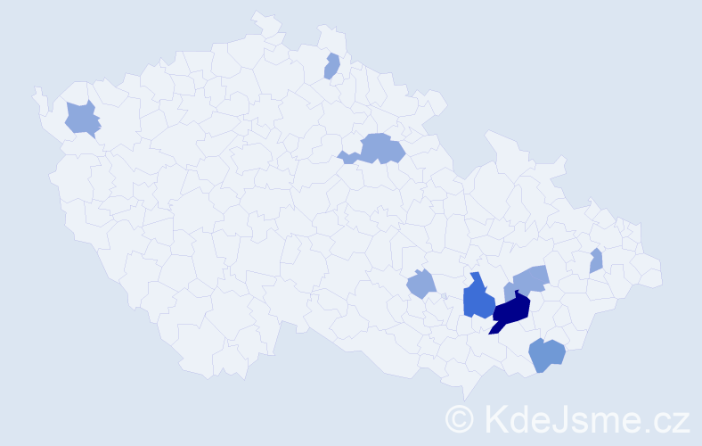 Příjmení: 'Baranyaiová', počet výskytů 24 v celé ČR