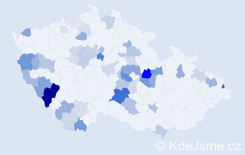 Příjmení: 'Lašková', počet výskytů 161 v celé ČR