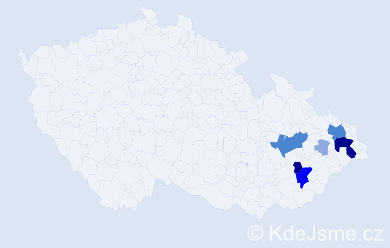 Příjmení: 'Drahotuská', počet výskytů 19 v celé ČR