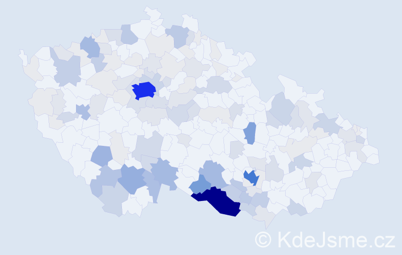 Příjmení: 'Binderová', počet výskytů 470 v celé ČR